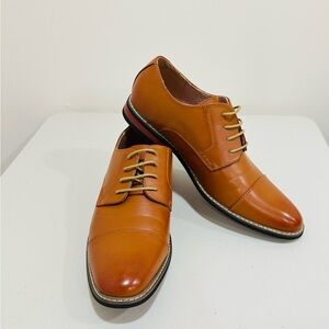 NWOT Bruno Marc Prince 6 Oxford Dress‎ Shoes Men's Size 12 Brown Cap Toe Derby